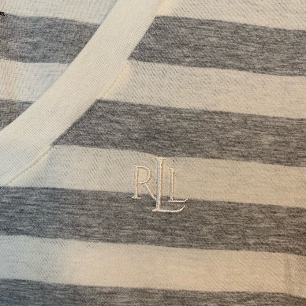Lauren by Ralph Lauren Striped Cotton Blend Sleep Night Shirt T-shirt - Picture 4 of 10